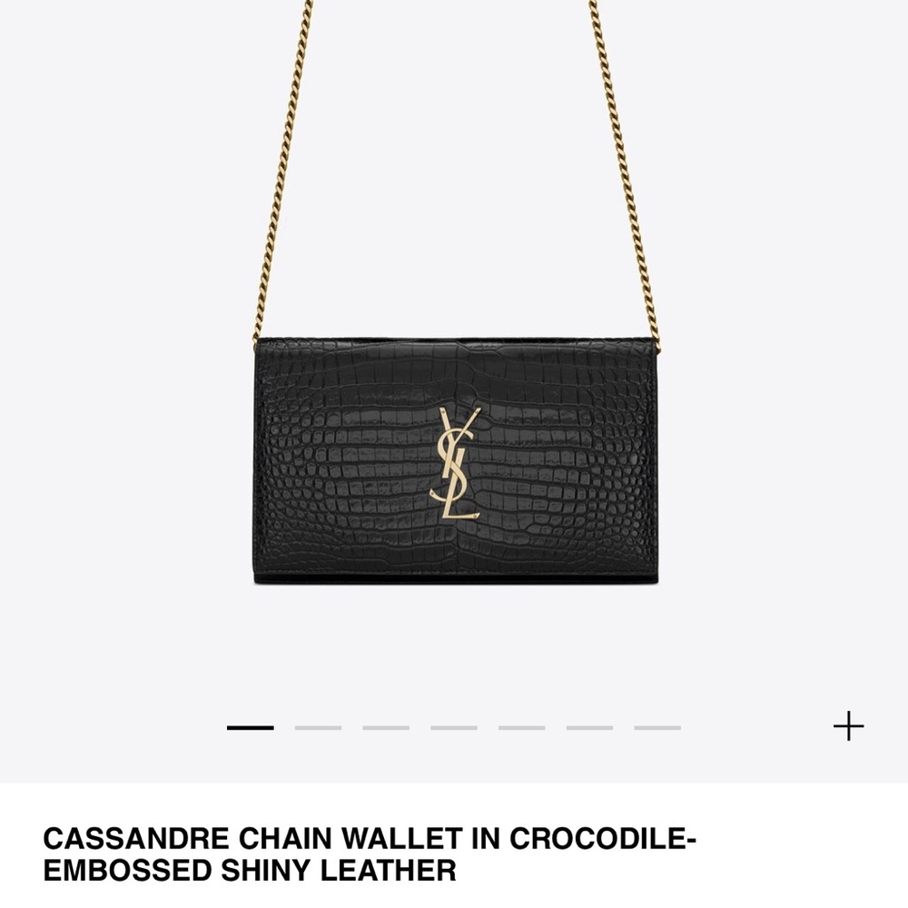 Authentic Yves Saint Laurent Crocodile chain wallet